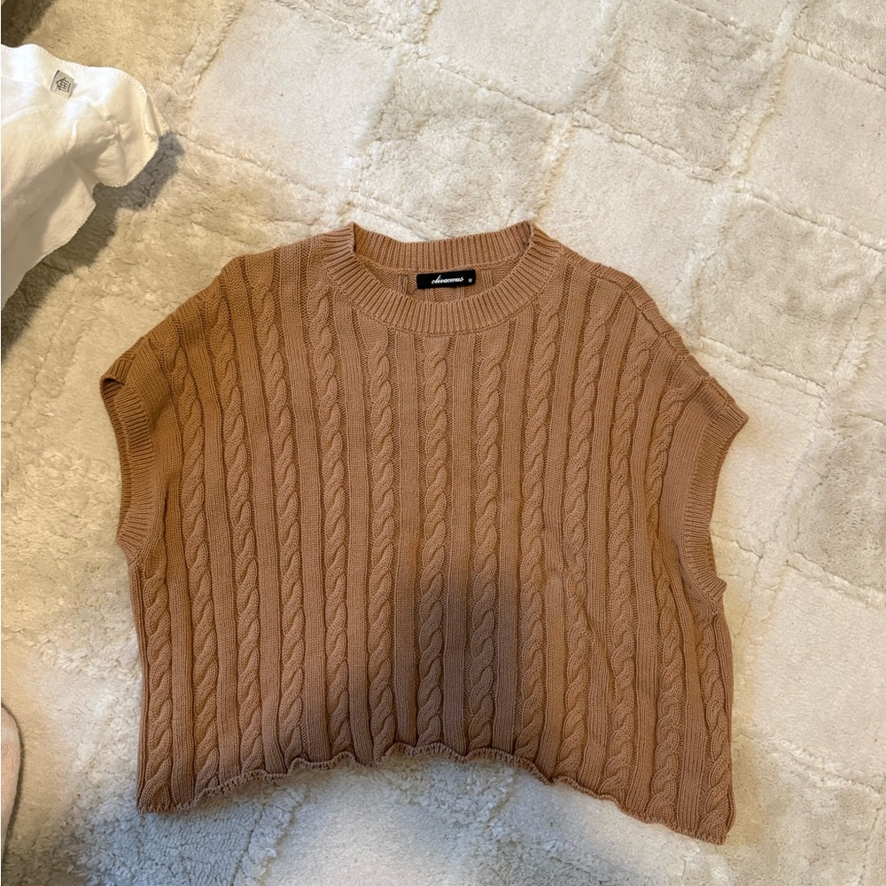 Olivaceous Tan Cable Knit Top
